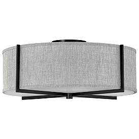 Image1 of Axis 25 1/2" Wide Black Ceiling Light with Gray Shade