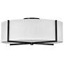 Axis 25 1/2" Wide Black Ceiling Light with Off-White Shade