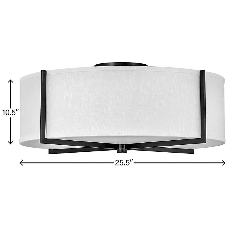 Image 3 Axis 25 1/2" Wide Black Ceiling Light with Off-White Shade more views