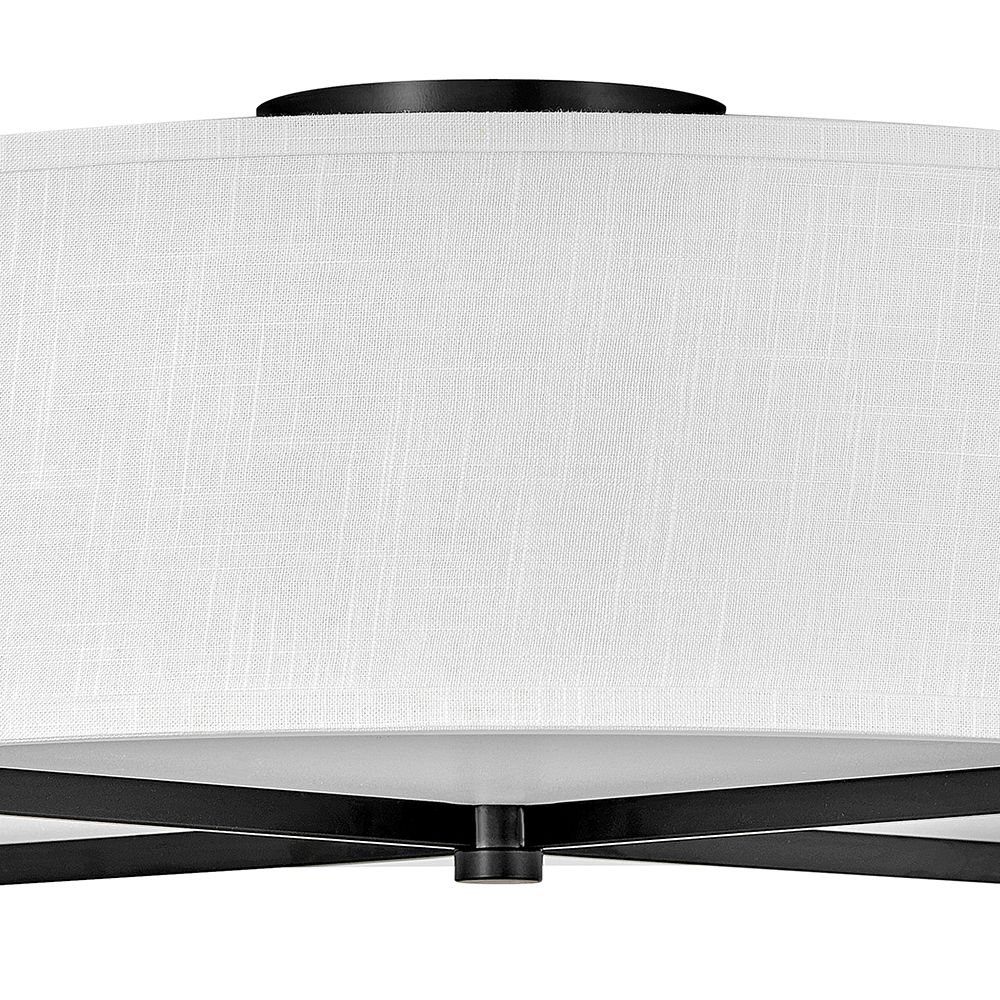 Axis 25 1/2" Wide Black Ceiling Light with Off-White Shade
