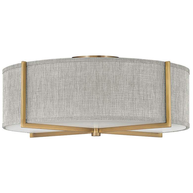 Image 1 Axis 25 1/2 inch Wide Brass Ceiling Light with Gray Shade