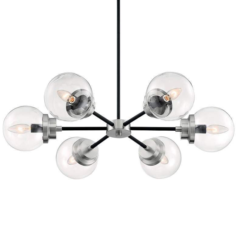 Image 3 Axis 29 3/4" Wide Matte Black 6-Light Chandelier