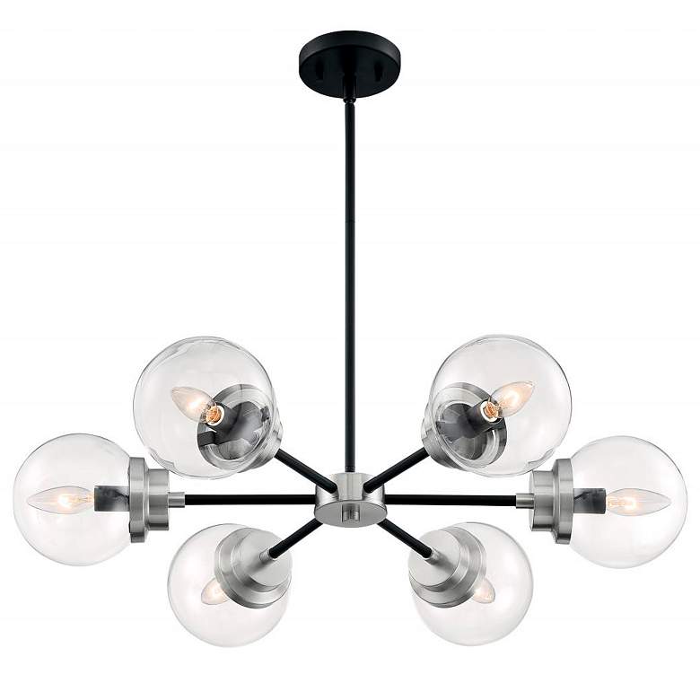 Image 5 Axis 29 3/4" Wide Matte Black 6-Light Chandelier more views
