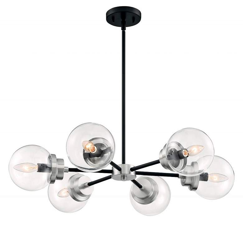 Image 7 Axis 29 3/4" Wide Matte Black 6-Light Chandelier more views