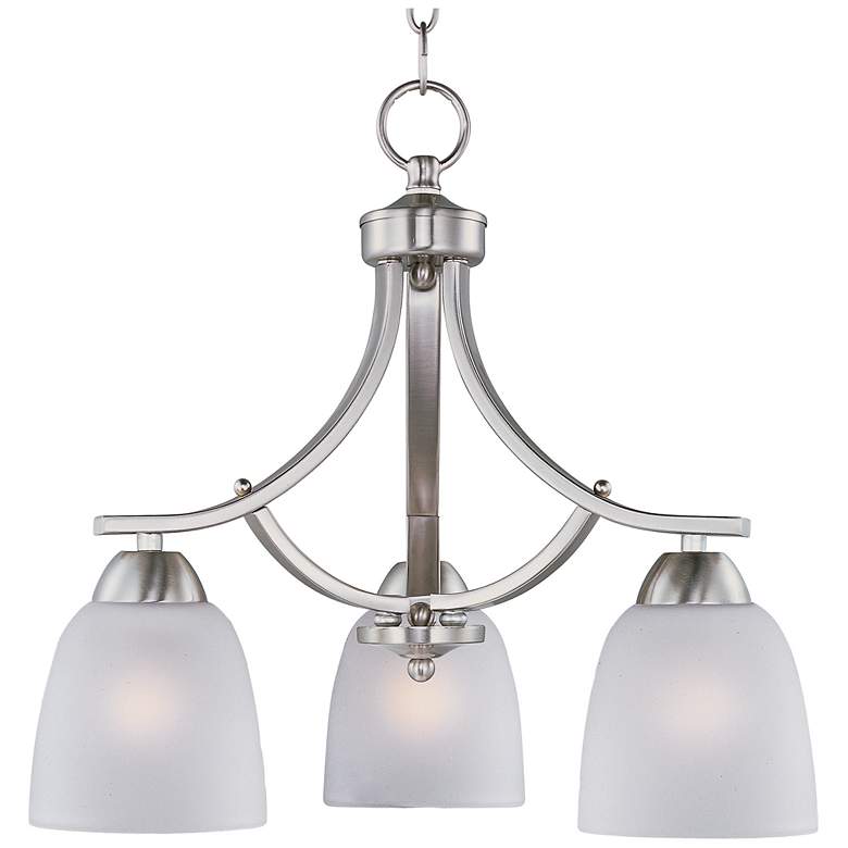 Image 1 Axis 3-Light 18" Wide Satin Nickel Chandelier