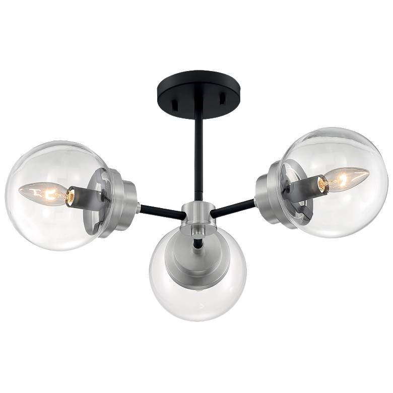 Image 1 Axis - 3 Light Semi-Flush - Matte Black and Brushed Nickel Finish