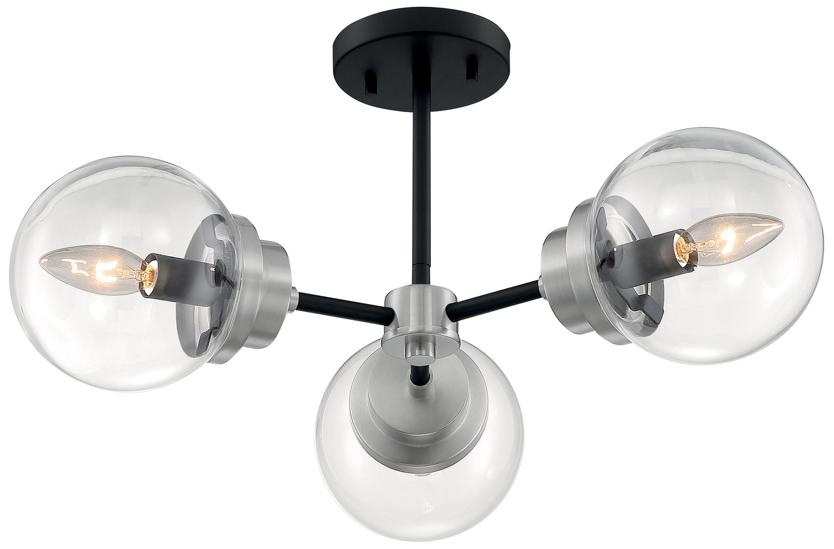 Image 2 Axis - 3 Light Semi-Flush - Matte Black and Brushed Nickel Finish more views