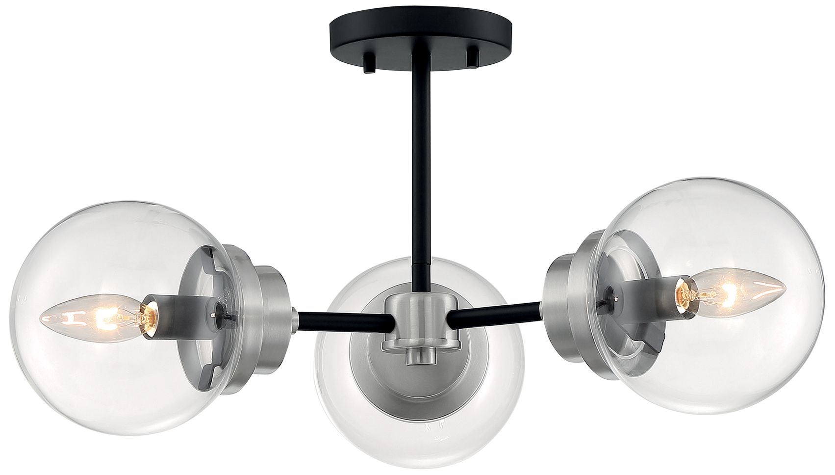 Image 3 Axis - 3 Light Semi-Flush - Matte Black and Brushed Nickel Finish more views
