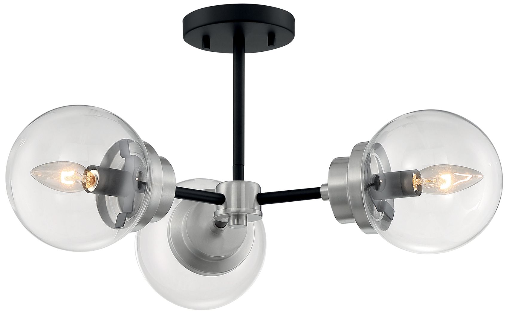 Image 4 Axis - 3 Light Semi-Flush - Matte Black and Brushed Nickel Finish more views