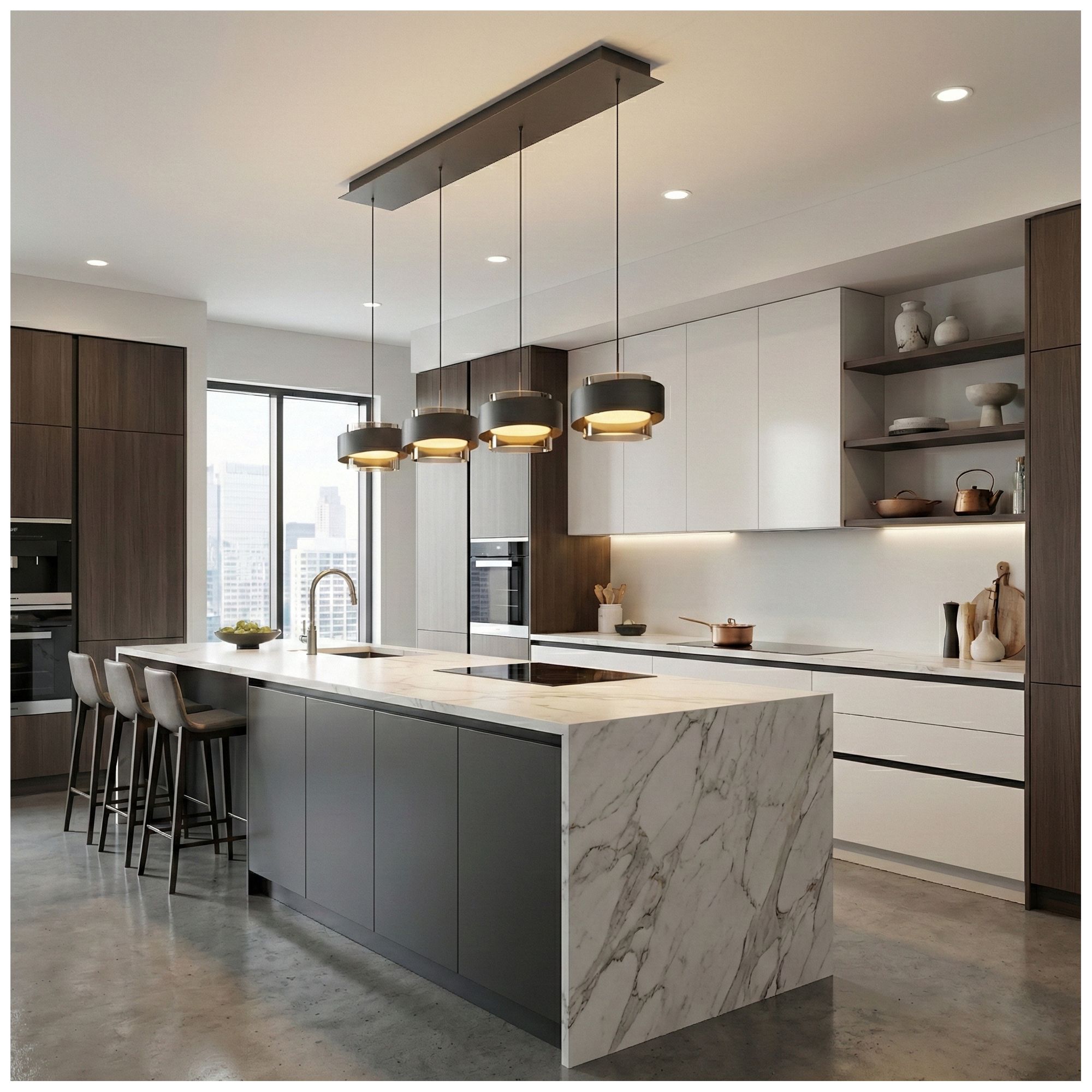 Image 6 Axis 45.5" Wide 4-Light Graphite Pendant more views