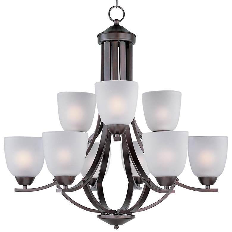 Image 1 Axis 9-Light 28 inch Wide Oil Rubbed Bronze Chandelier