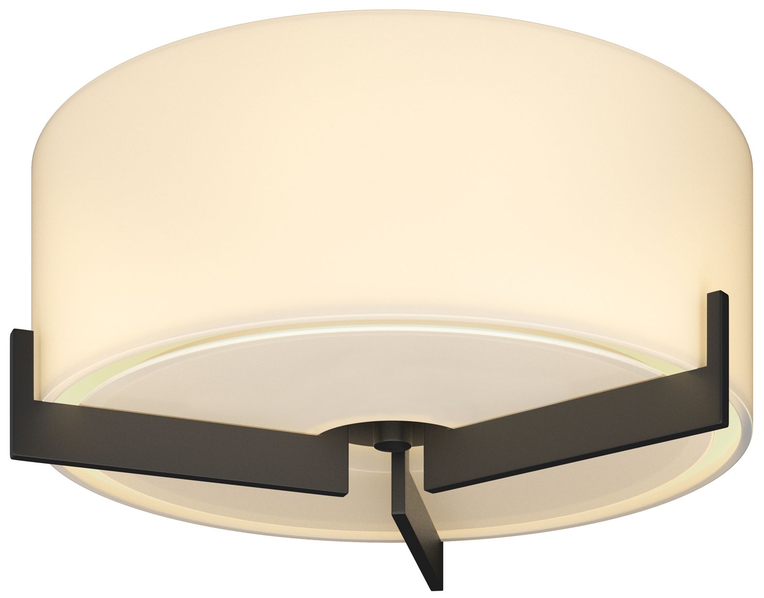 Axis Flush Mount - Black - Opal Glass - Made to Order