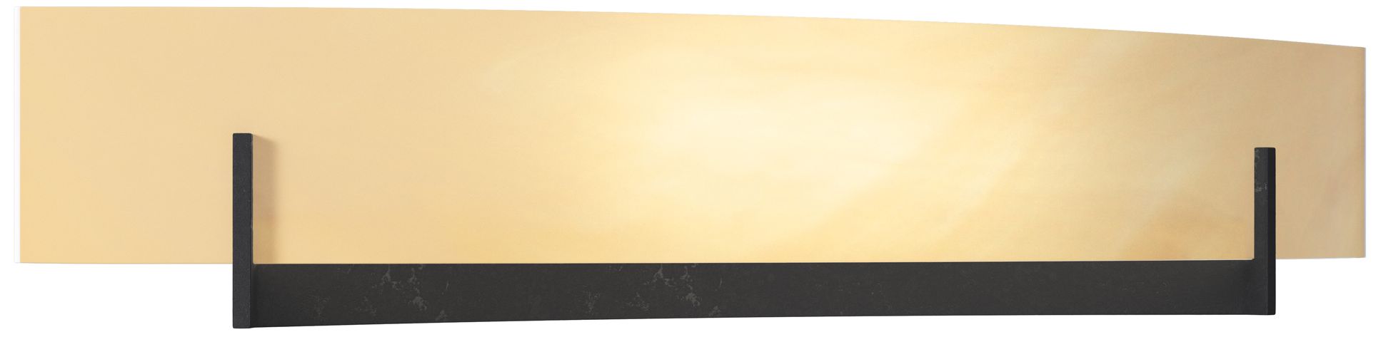 Axis Large Sconce - Black - Amber Swirl Glass - Made to Order