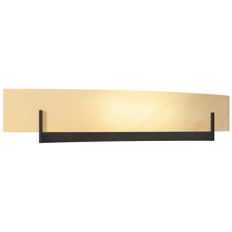 Image 1 Axis Large Sconce - Black - Amber Swirl Glass