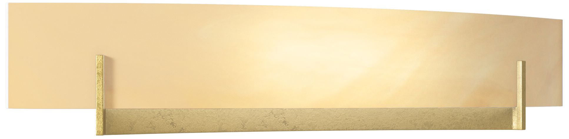 Axis Large Sconce - Modern Brass - Amber Swirl Glass - Made to Order