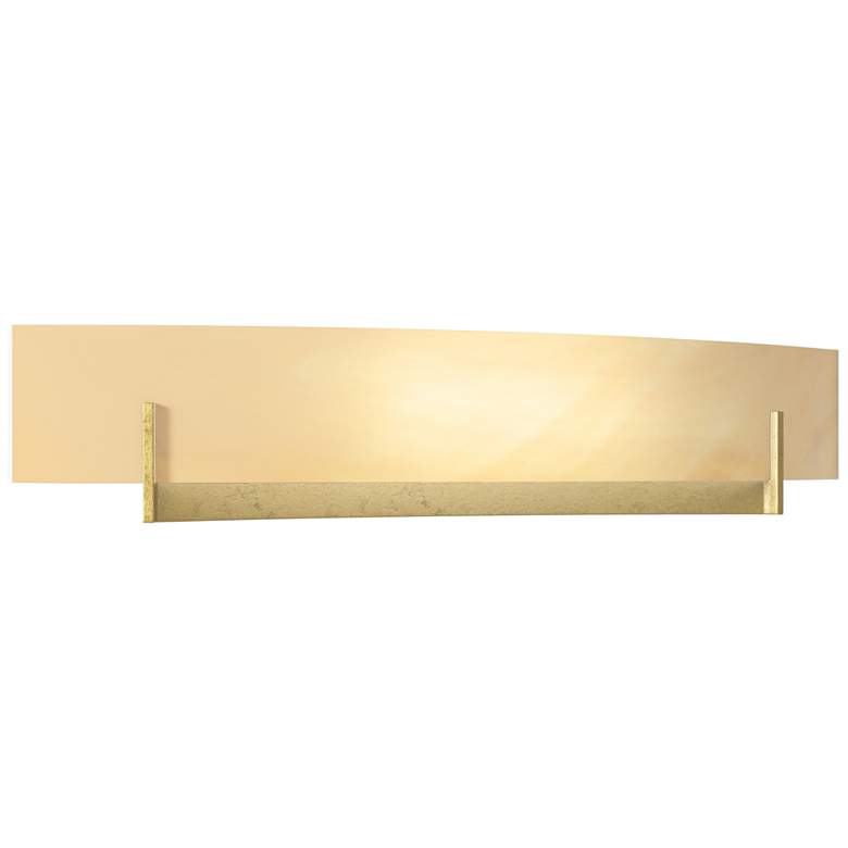 Image 1 Axis Large Sconce - Modern Brass - Amber Swirl Glass