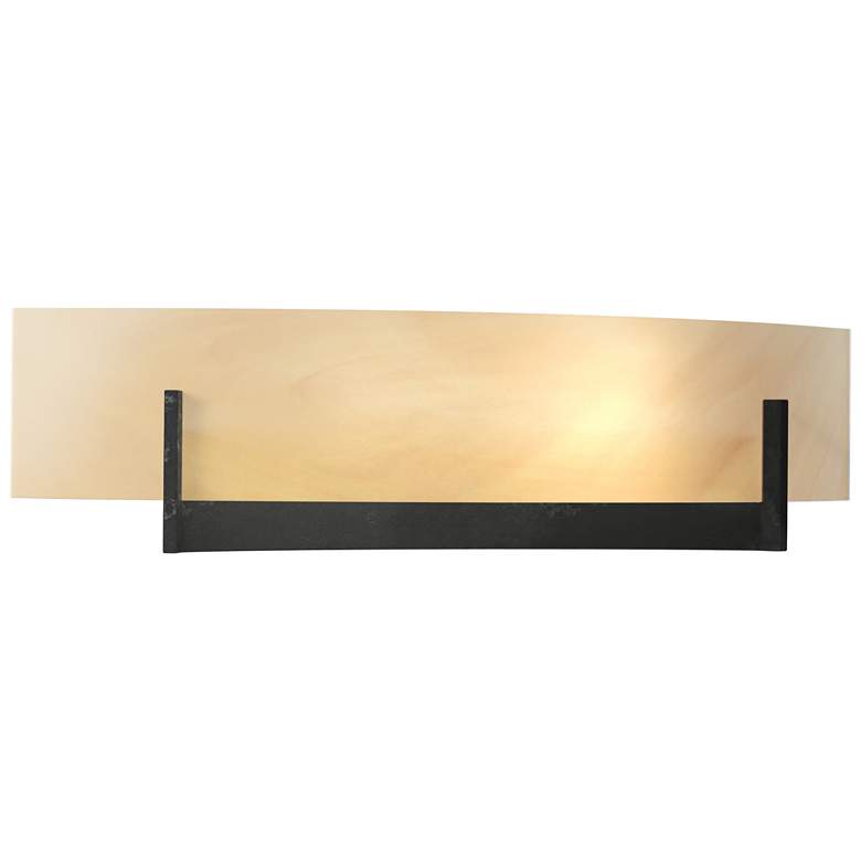 Image 1 Axis Sconce - Black - Amber Swirl Glass