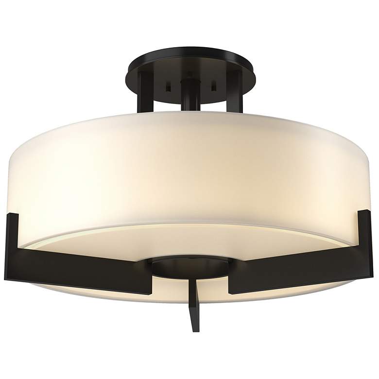 Image 1 Axis Semi-Flush - Black Finish - Opal Glass