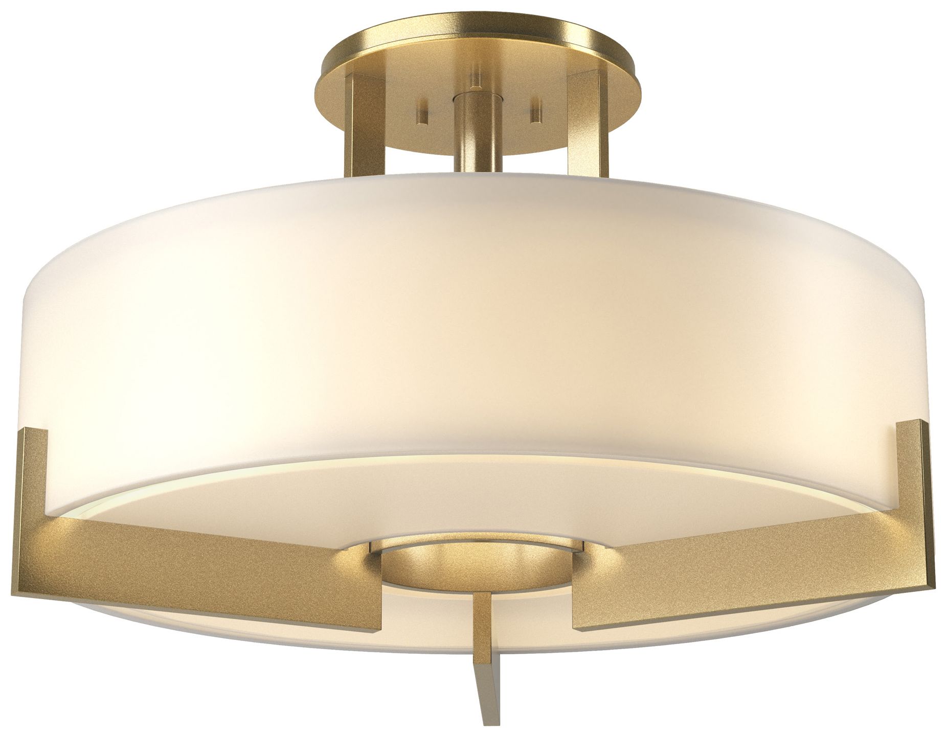 Axis Semi-Flush - Brass - Opal Glass - Made to Order