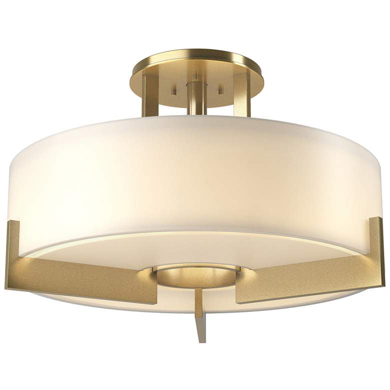 Image 1 Axis Semi-Flush - Brass - Opal Glass