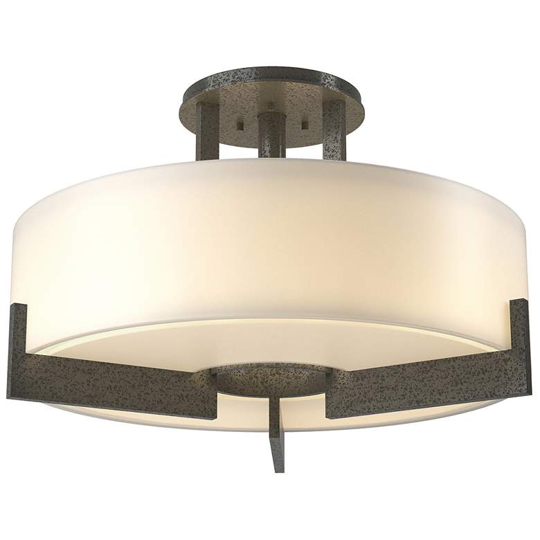 Image 1 Axis Semi-Flush - Natural Iron Finish - Opal Glass