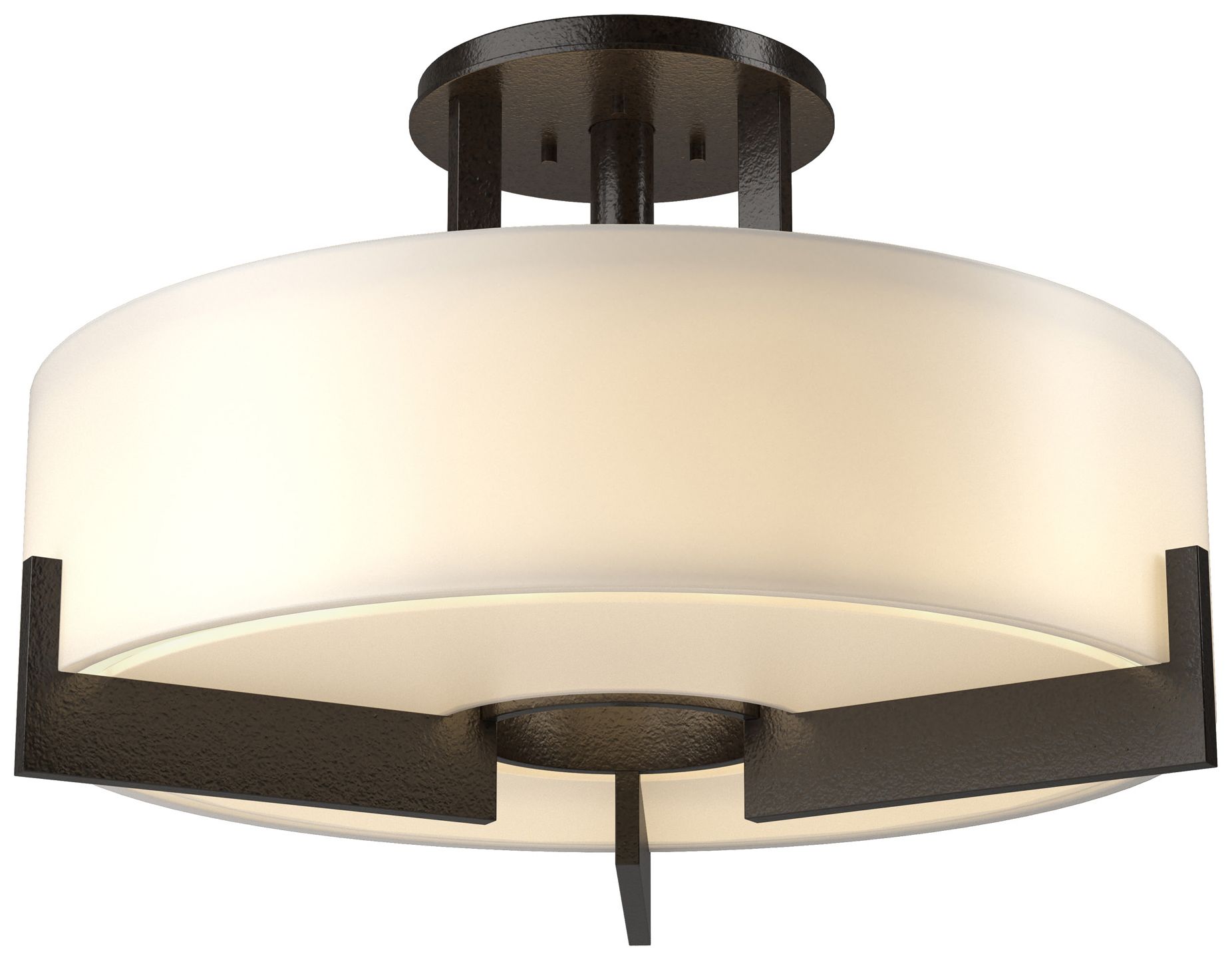 Axis Semi-Flush - Oil Rubbed Bronze - Opal Glass - Made to Order