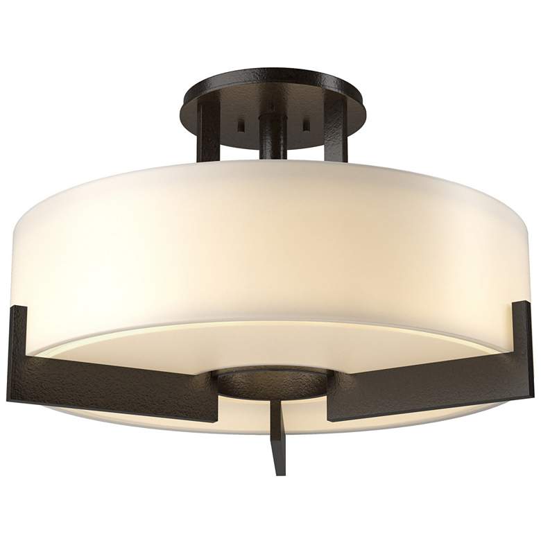 Image 1 Axis Semi-Flush - Oil Rubbed Bronze - Opal Glass