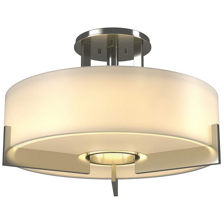 Image 1 Axis Semi-Flush - Sterling Finish - Opal Glass