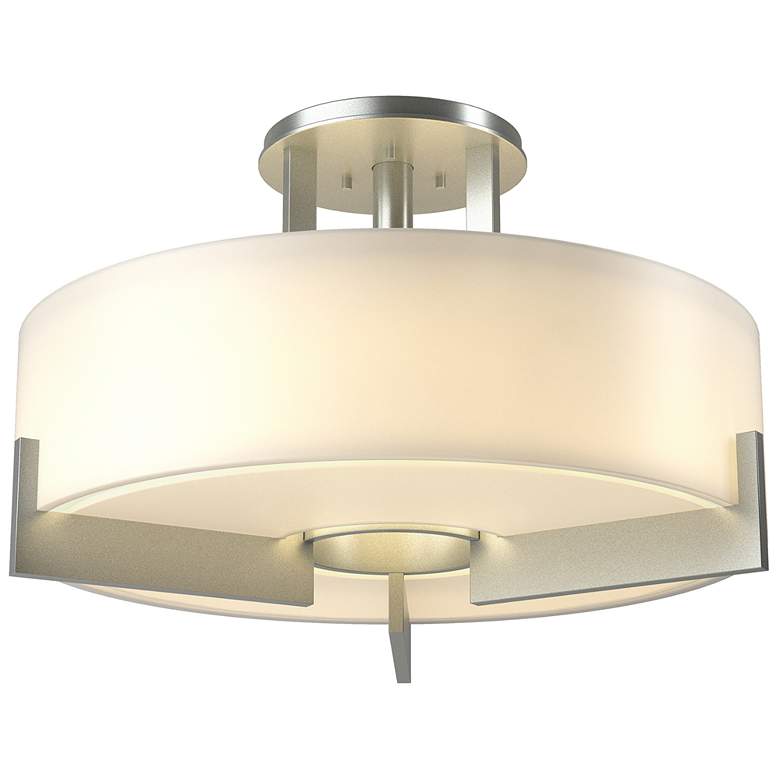 Image 1 Axis Semi-Flush - Vintage Platinum Finish - Opal Glass