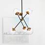 2_Axl 24" Pendant In Black And Brass With Clear Shade