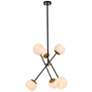 2_Axl 24" Pendant In Black And Brass With White Shade