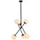 Axl 24" Pendant In Black And Brass With White Shade