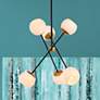 1_Axl 24" Pendant In Black And Brass With White Shade