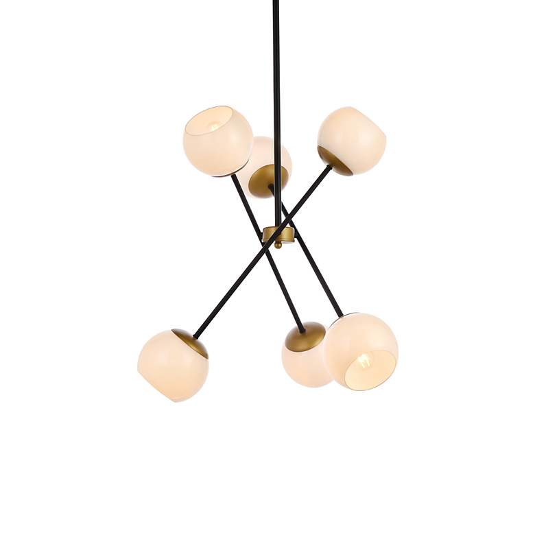 Image 4 Axl 24" Pendant In Black And Brass With White Shade more views