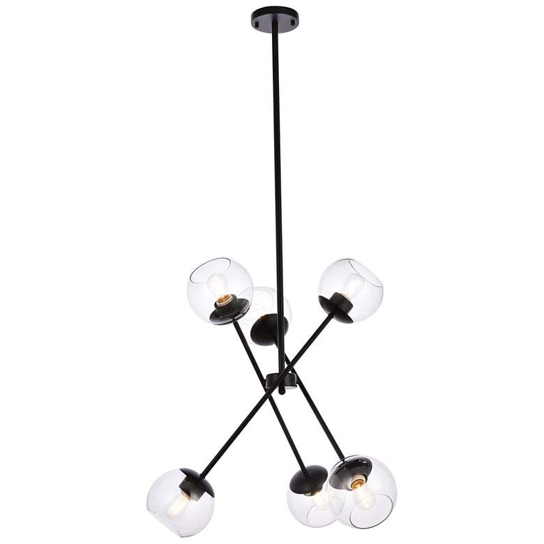 Image 2 Axl 24" Pendant In Black With Clear Shade