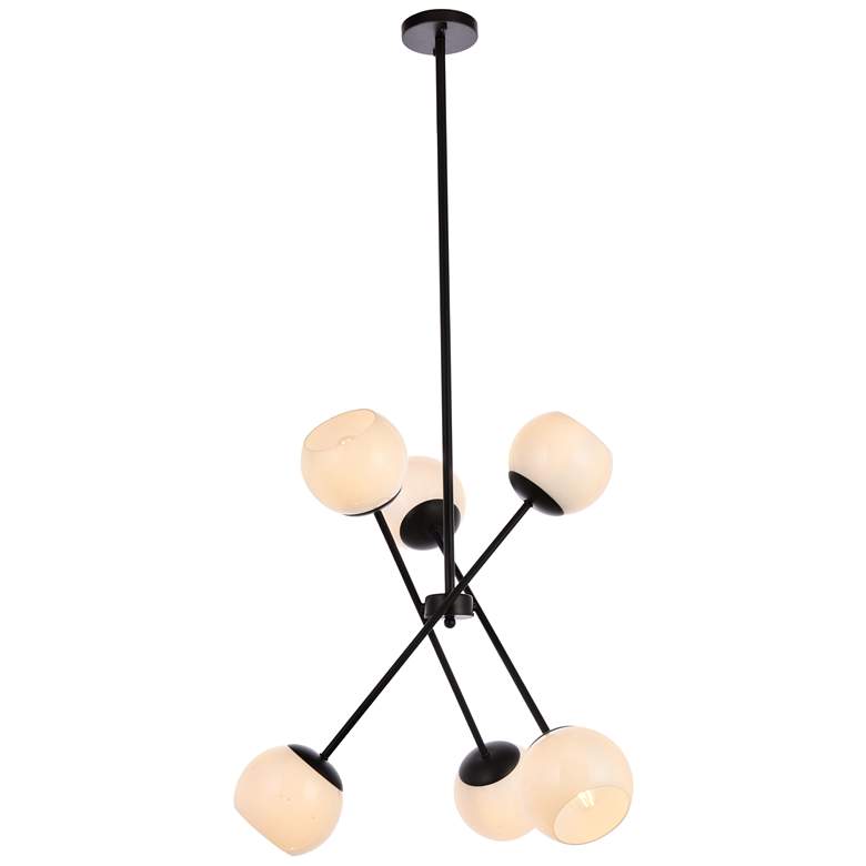 Image 2 Axl 24" Pendant In Black With White Shade