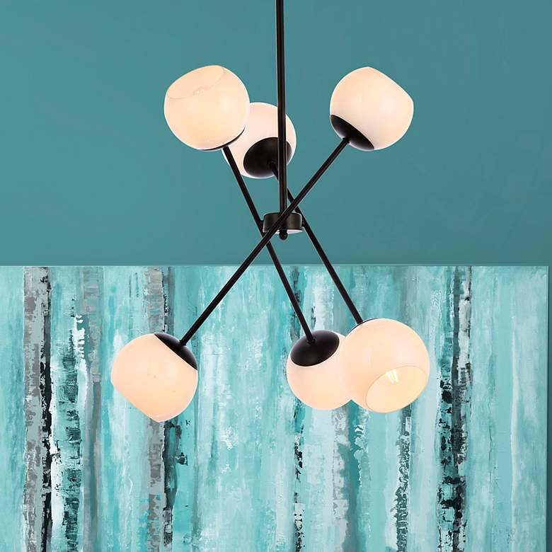 Image 1 Axl 24" Pendant In Black With White Shade