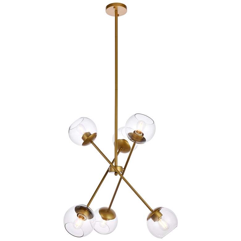 Image 1 Axl 24" Pendant In Brass With Clear Shade