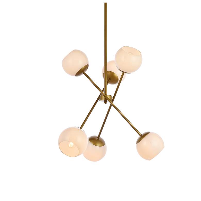 Image 4 Axl 24" Pendant In Brass With White Shade more views