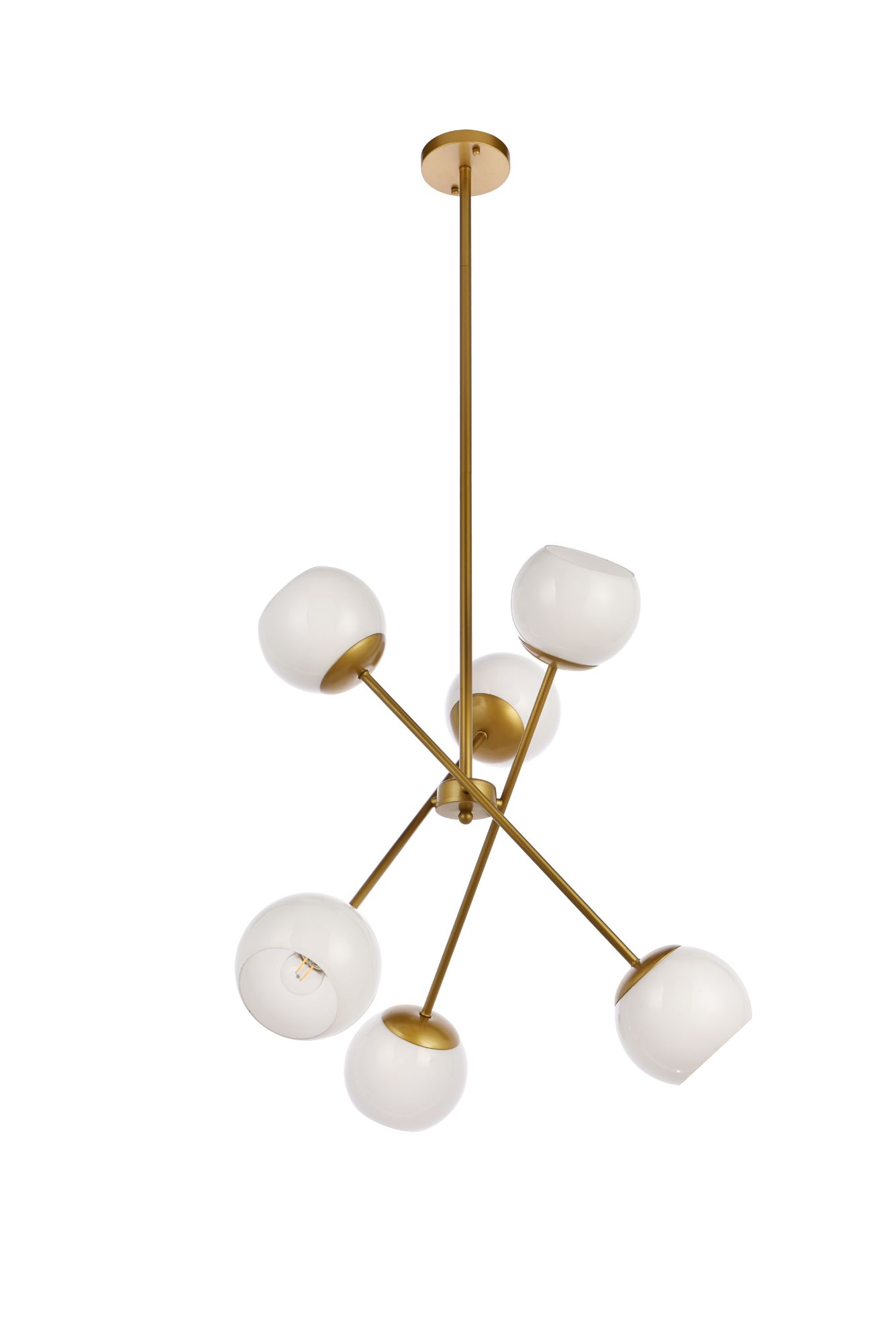 Axl 24" Pendant In Brass With White Shade