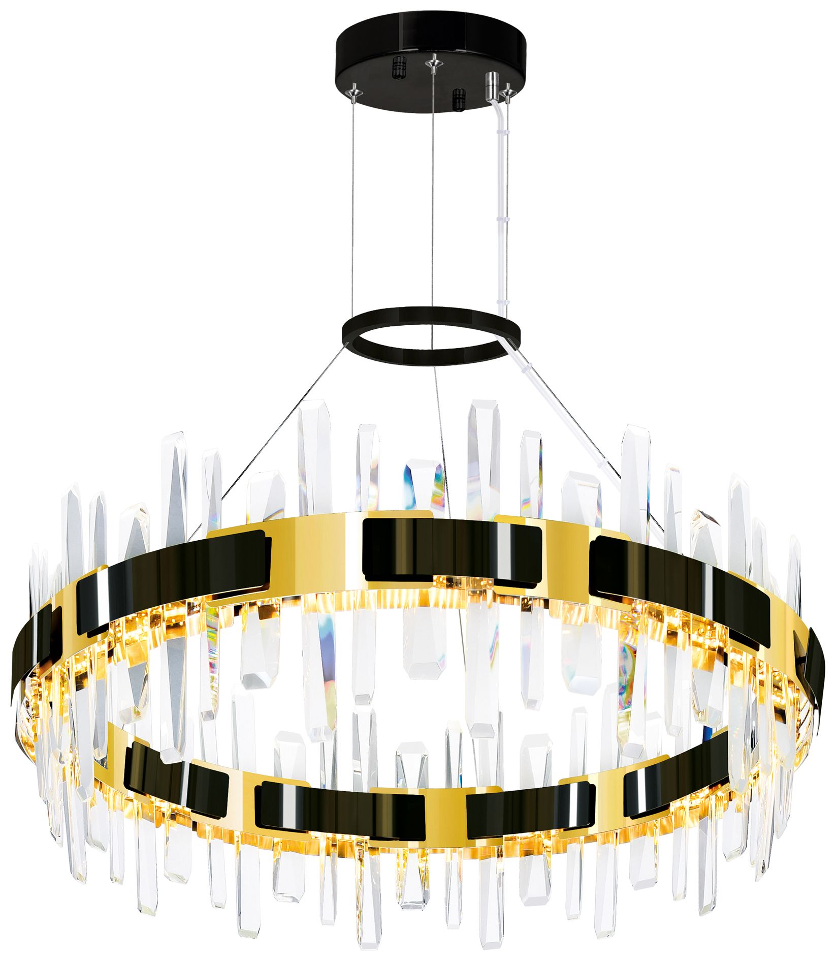 Aya Integrated LED 32in Pearl Black Chandelier