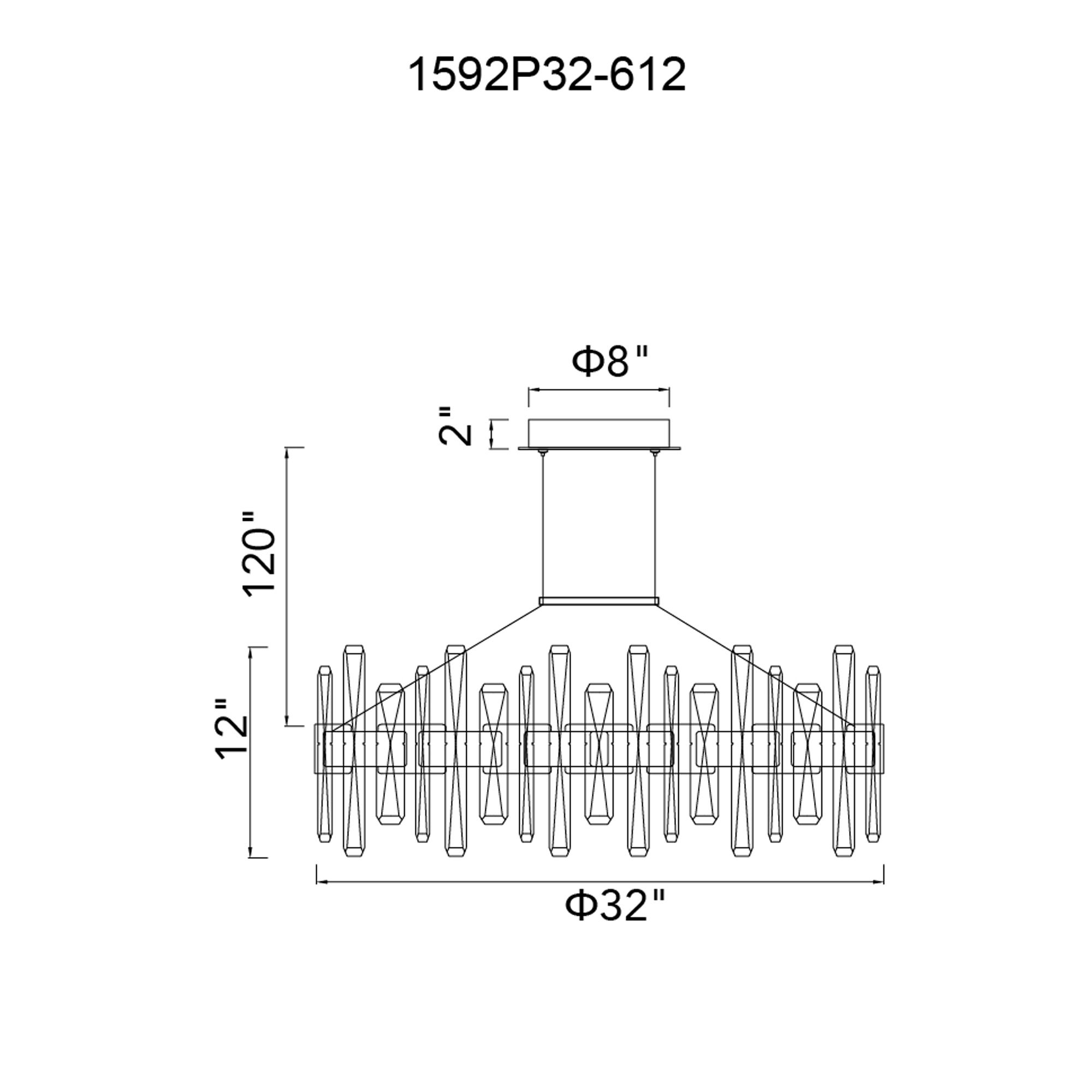 Image 6 Aya Integrated LED 32in Pearl Black Chandelier more views