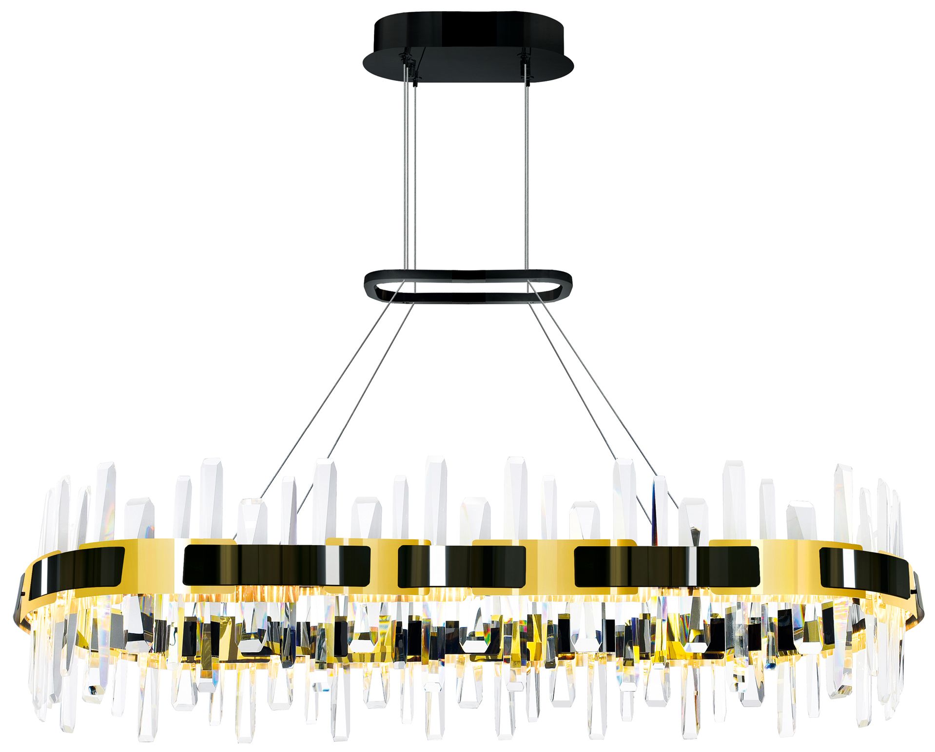 Aya Integrated LED 43in Pearl Black Chandelier