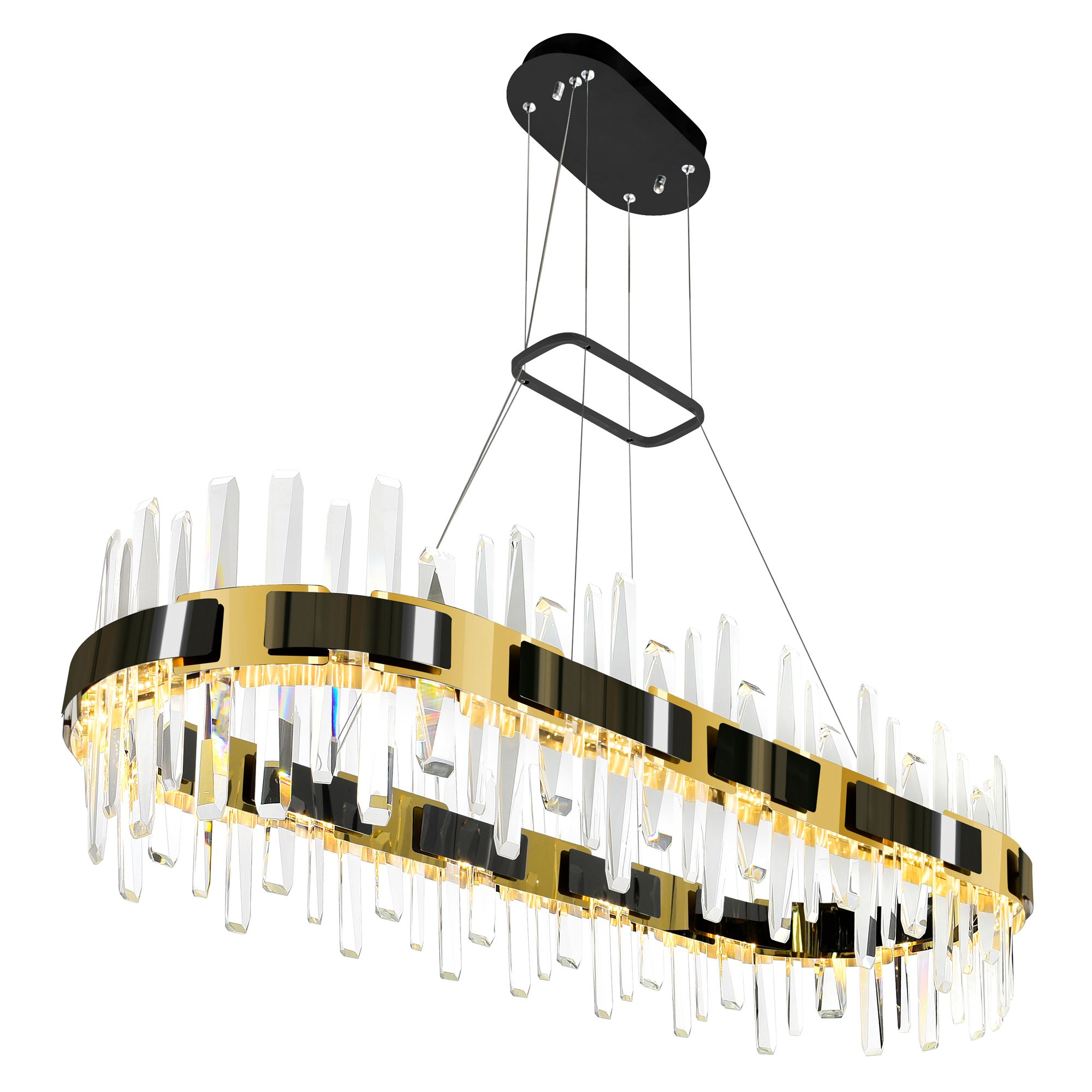 Image 3 Aya Integrated LED 43in Pearl Black Chandelier more views