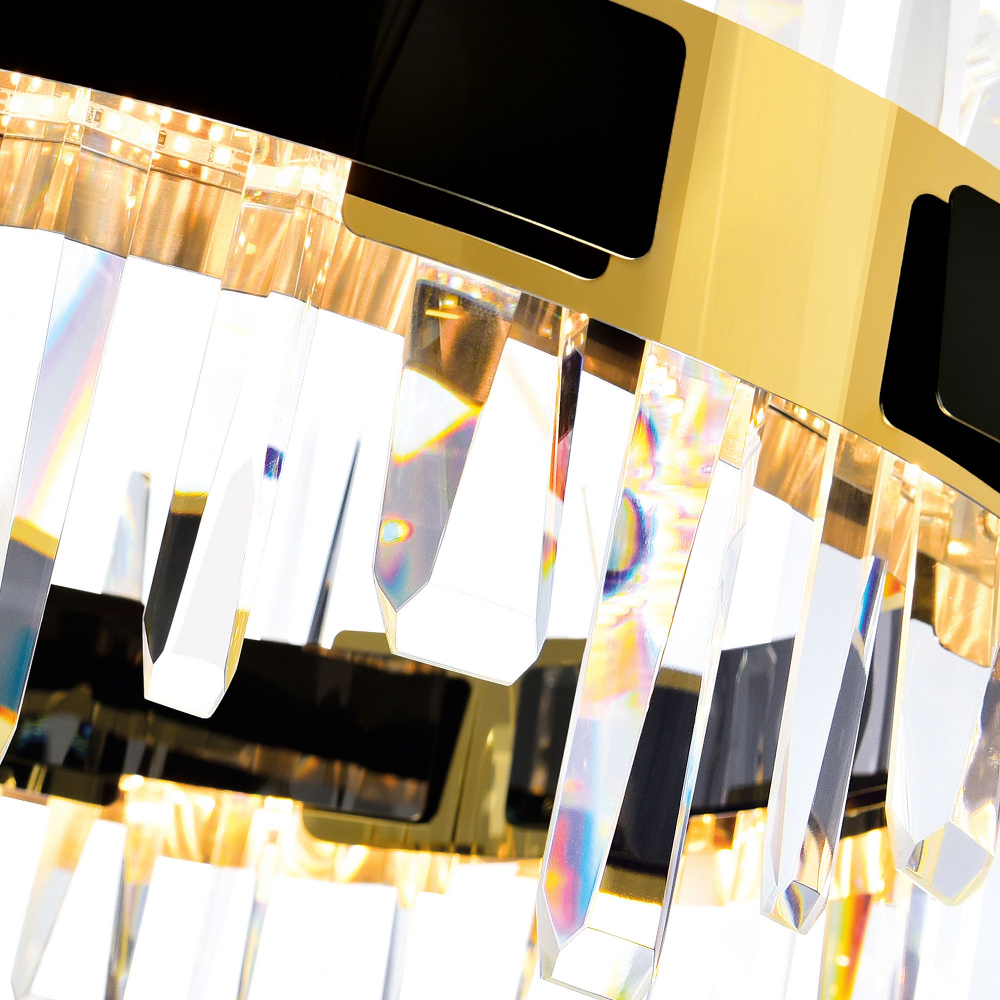 Image 5 Aya Integrated LED 43in Pearl Black Chandelier more views