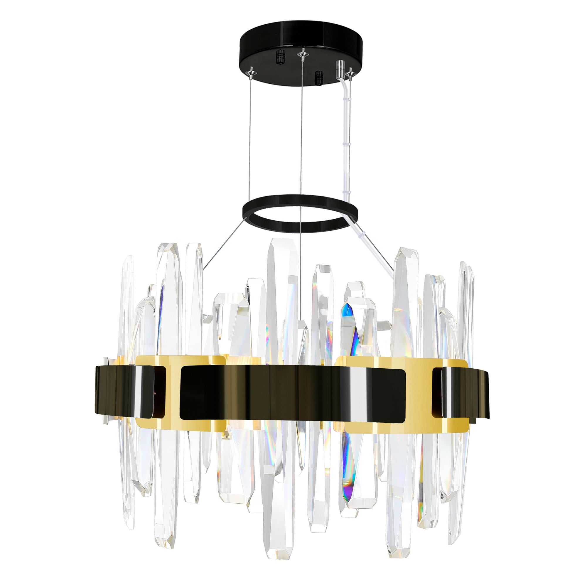 Image 2 Aya LED Integrated Pearl Black Chandelier more views