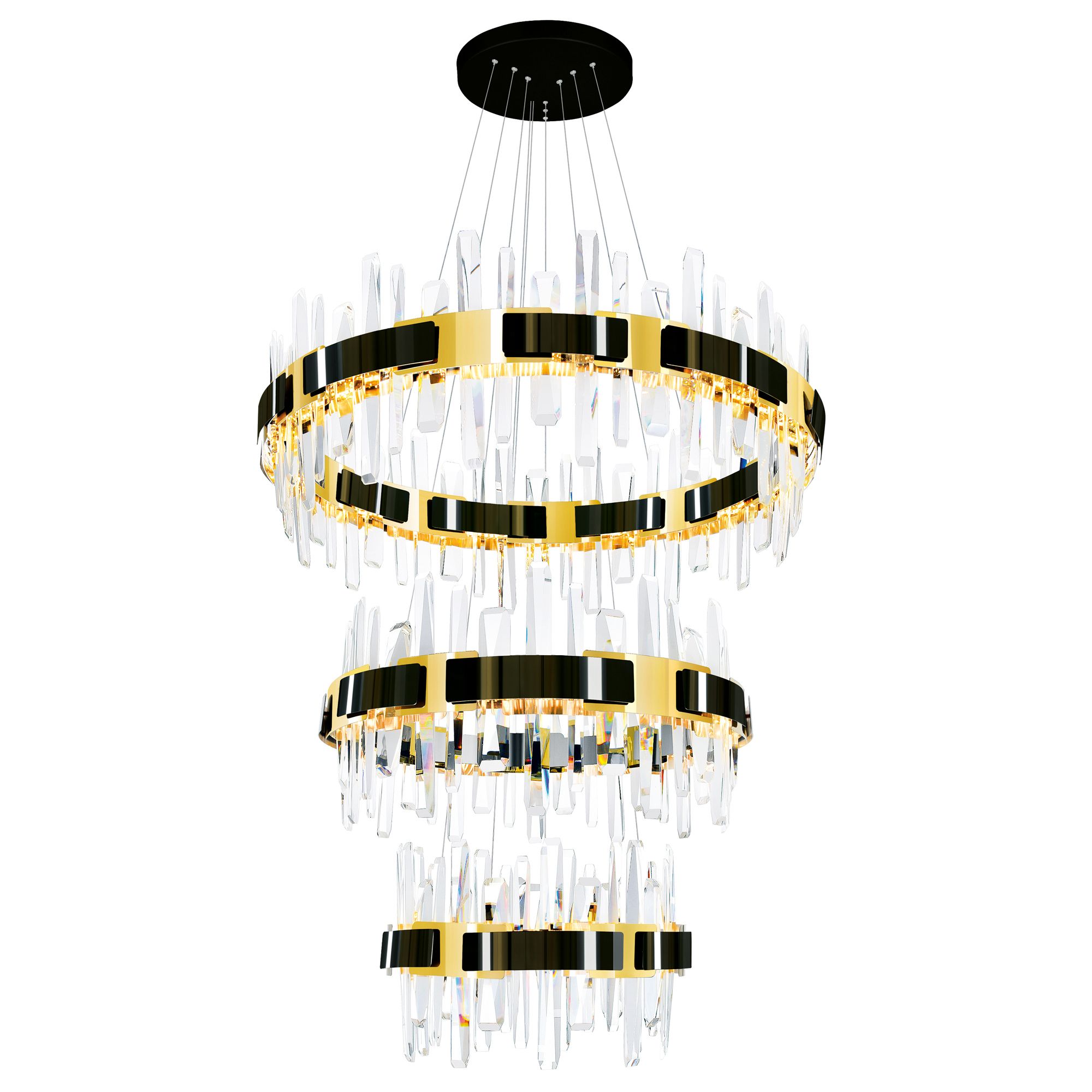 Image 2 Aya LED Integrated Pearl Black Chandelier more views