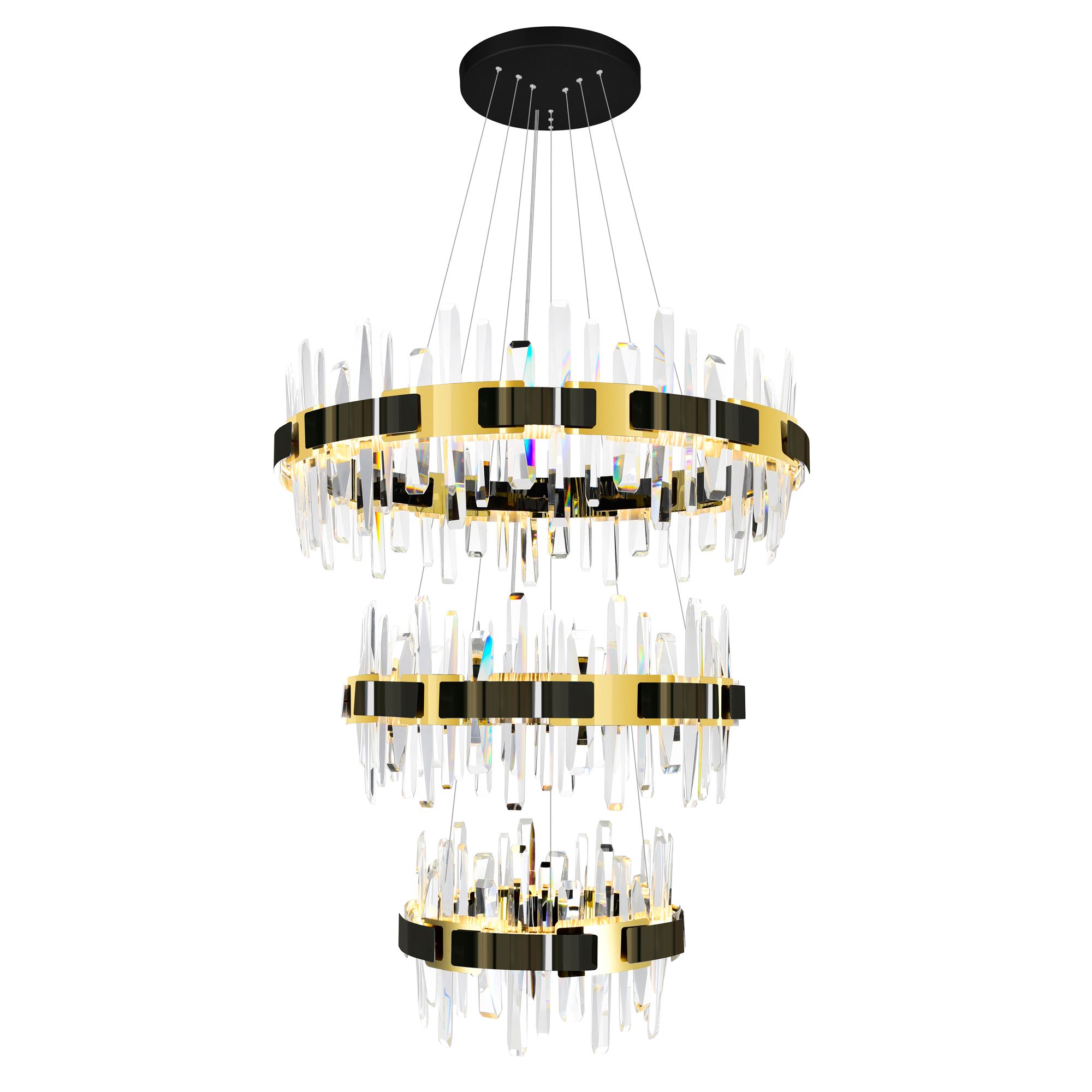 Image 3 Aya LED Integrated Pearl Black Chandelier more views