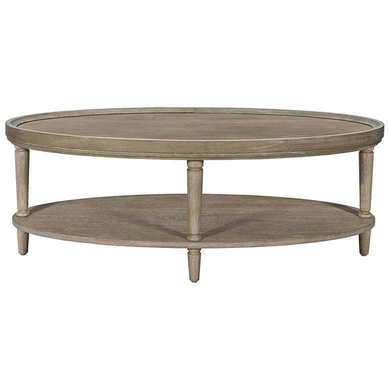 Image 2 Ayanna 48" Wide Reclaimed Greige Oval Coffee Table