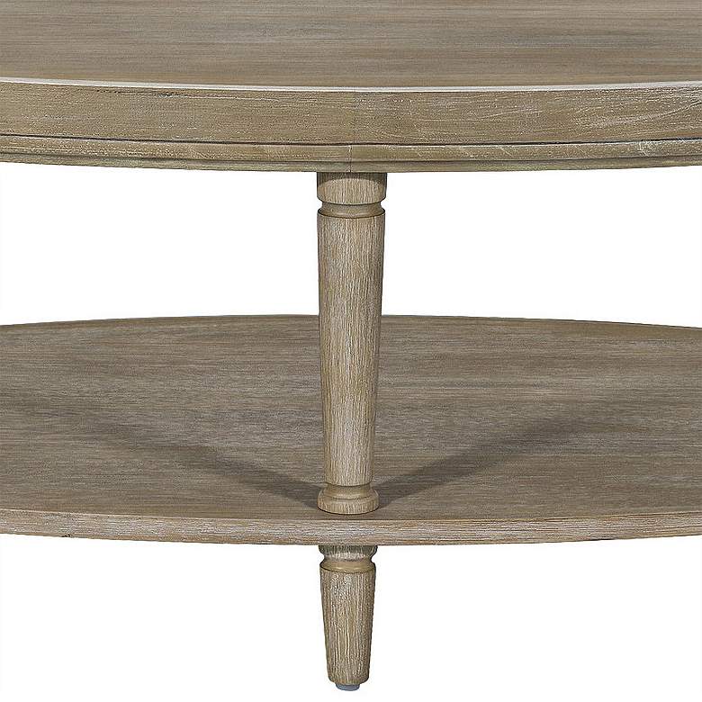 Image 3 Ayanna 48" Wide Reclaimed Greige Oval Coffee Table more views